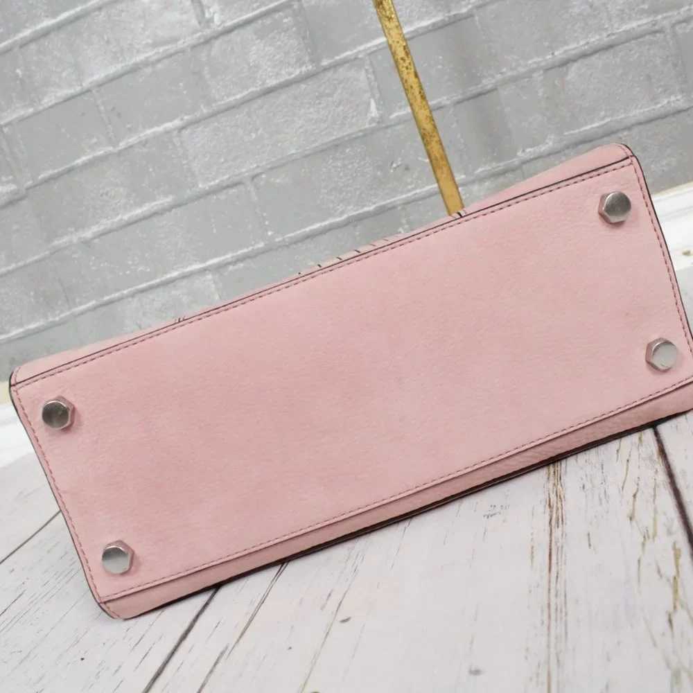 Rebecca Minkoff Bree Crossbody Satchel Blush Pink Suede - Picture 9 of 12